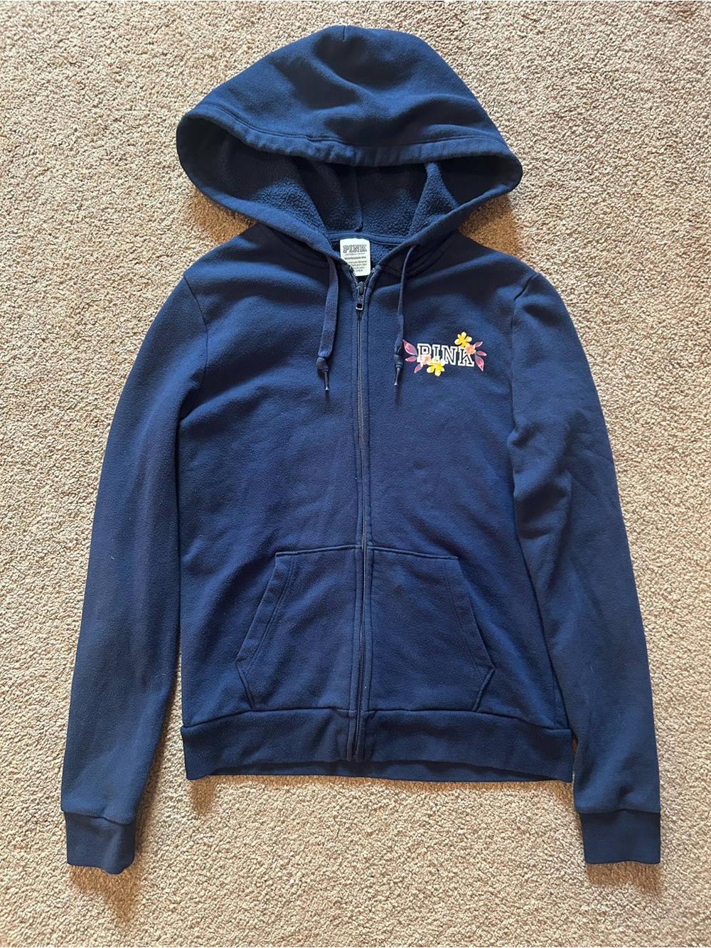 PINK Victoria's Secret Navy Zip-Up Hoodie